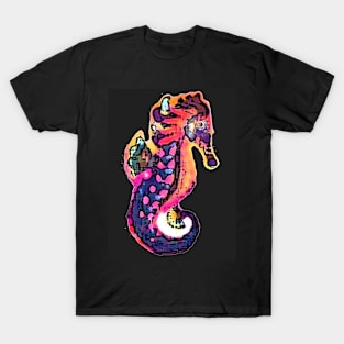 Abstract Colorful Seahorse T-Shirt